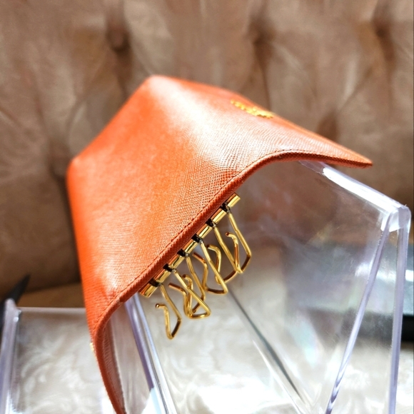 Prada Orange Saffiano Leather Key-holder - Picture 5 of 6